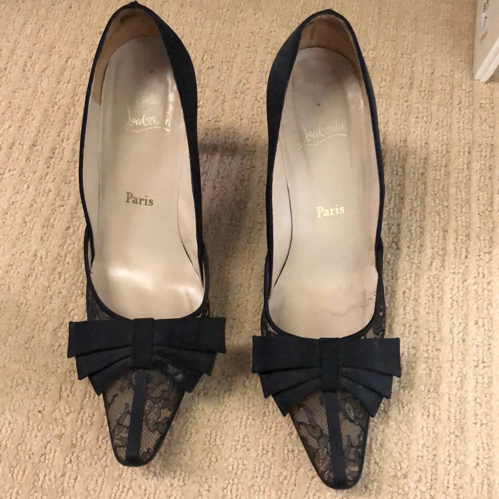 Lace and satin Louboutins